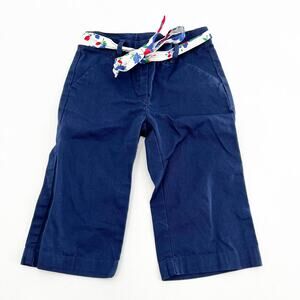 Janie and Jack Little Girls Blue Wide Leg Pants with Belt 2T